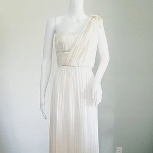 Silk Ivory One Shoulder Party / Event Dress